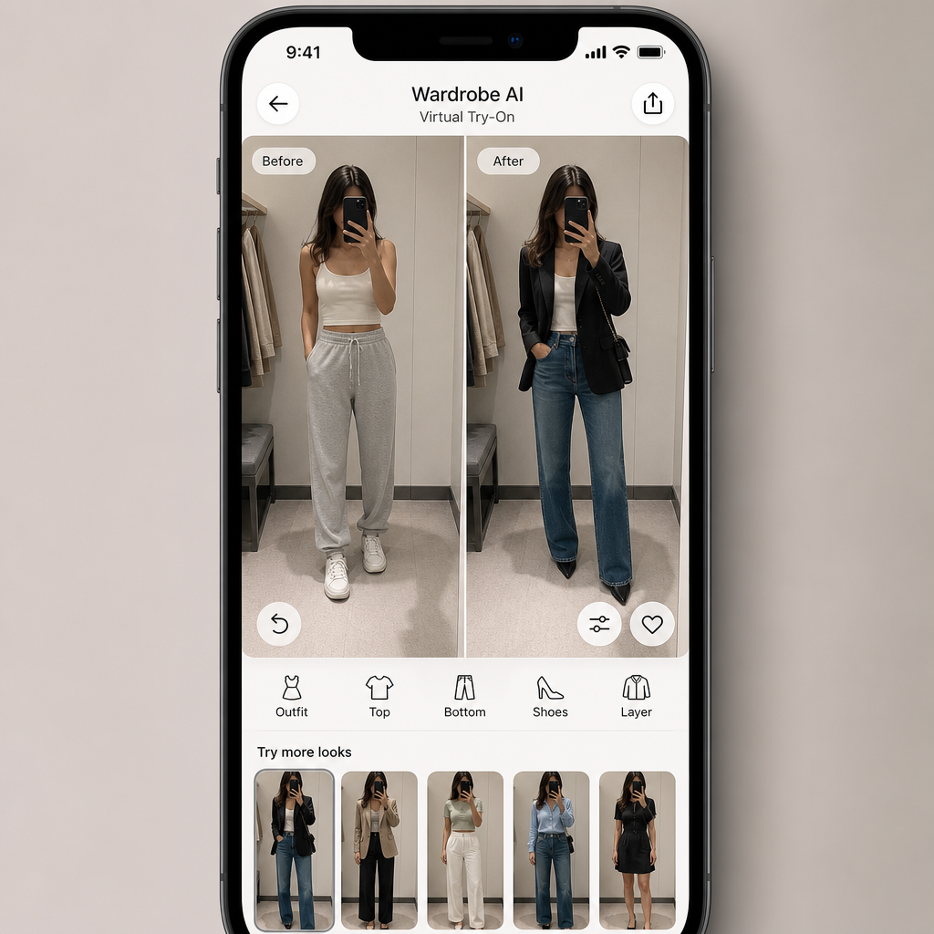 Wardrobe AI virtual try-on
